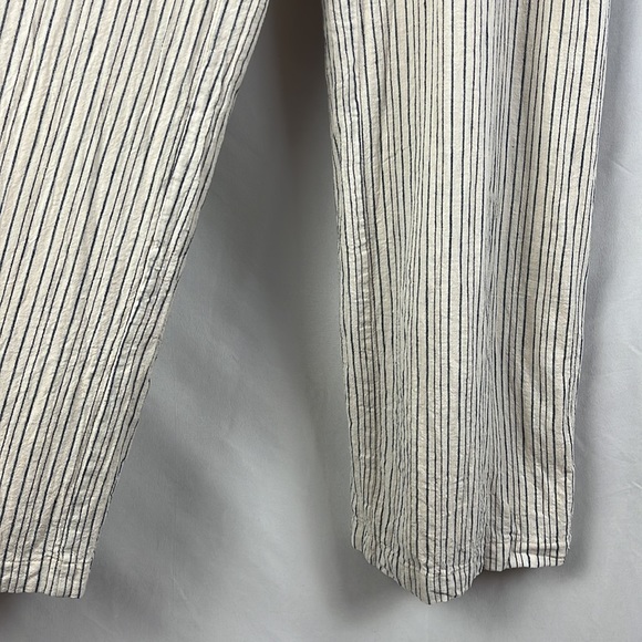 Urban Outfitters Blue Cream Stripe Linen Blend Sleeveless Jumpsuit - Picture 8 of 15